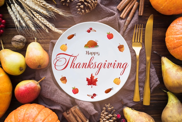 Thanksgiving day banner met pompoenen