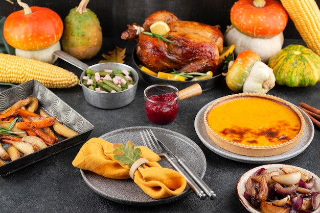 Thanksgiving day heerlijke maaltijd assortiment