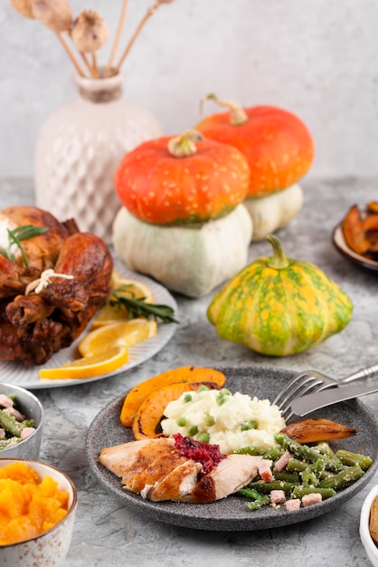 Thanksgiving day heerlijke maaltijd assortiment