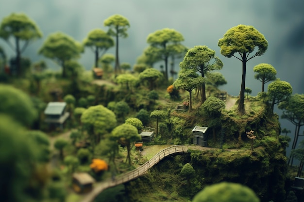 Gratis foto tilt-shift middeleeuws fantasielandschap