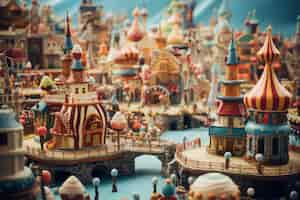 Gratis foto tilt-shift middeleeuws fantasielandschap