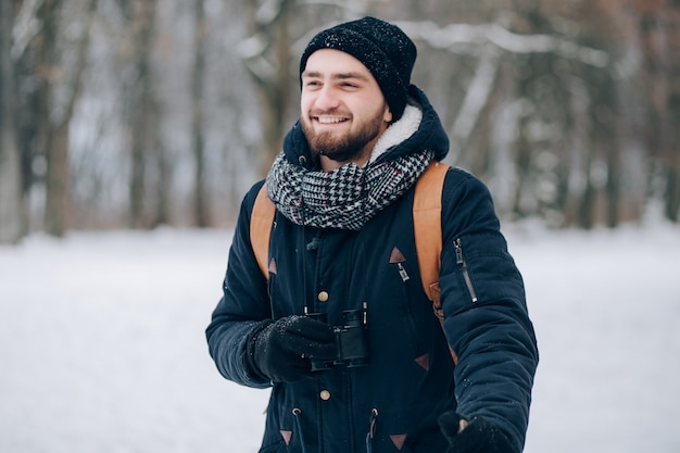 Toerist in de natuur