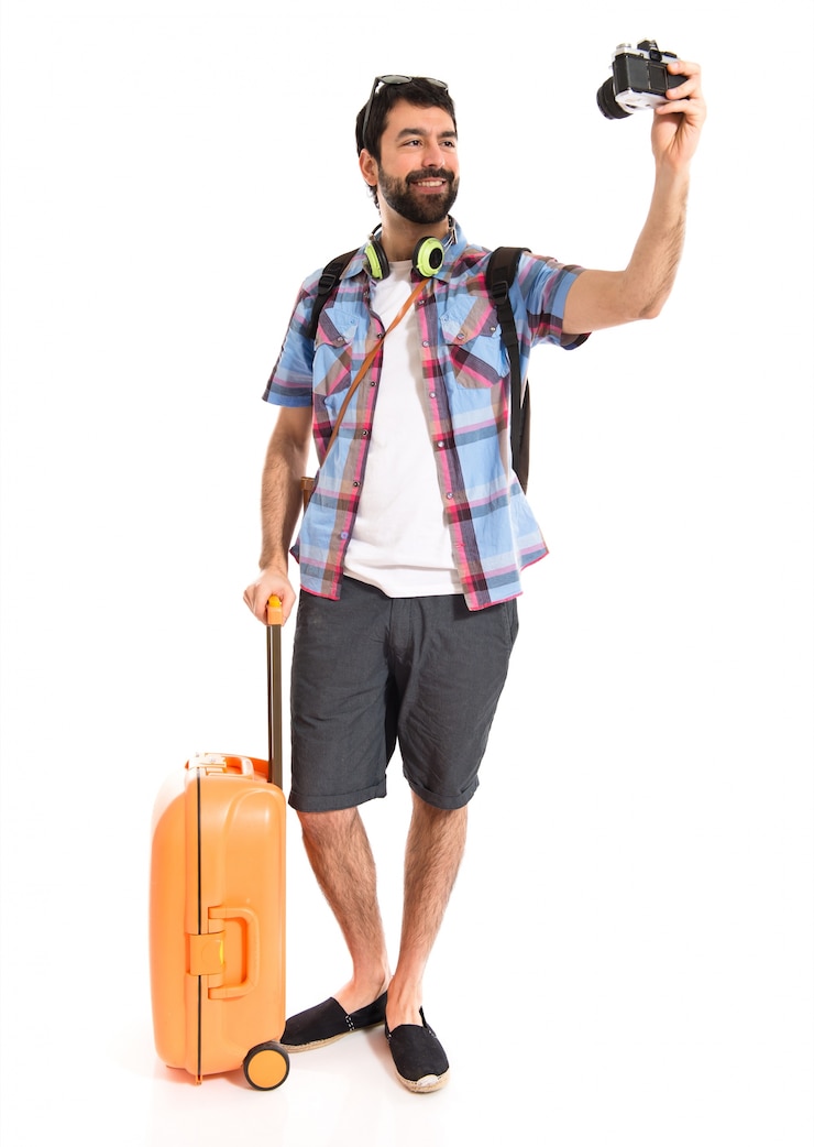 Gratis Foto toerist maken een selfie