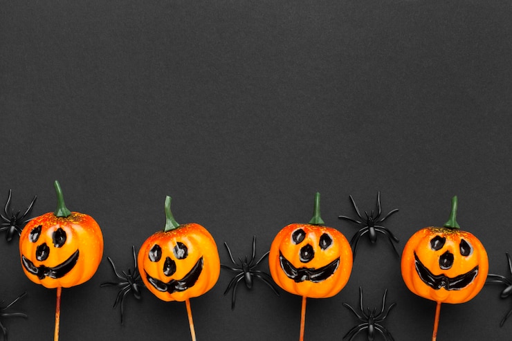 Gratis Foto top view halloween concept met kopieerruimte