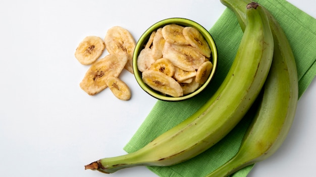 Gratis foto top view recept met plantain banaan