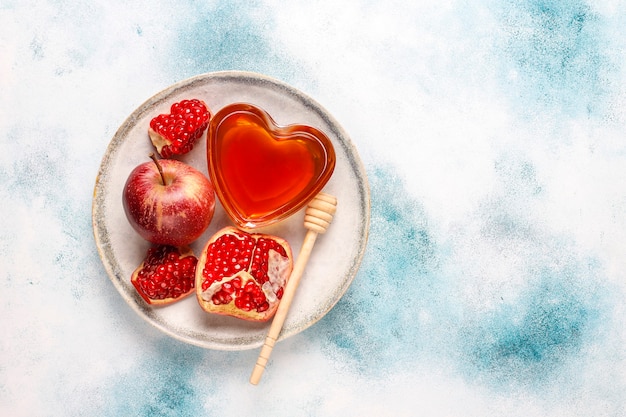 Traditioneel eten van Joods Nieuwjaar - Rosh Hashana.