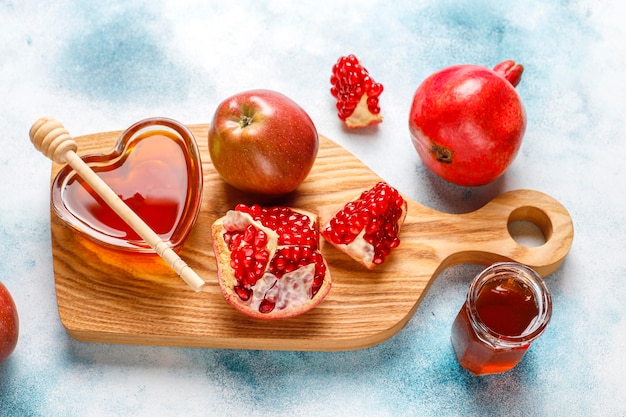 Traditioneel eten van Joods Nieuwjaar - Rosh Hashana.