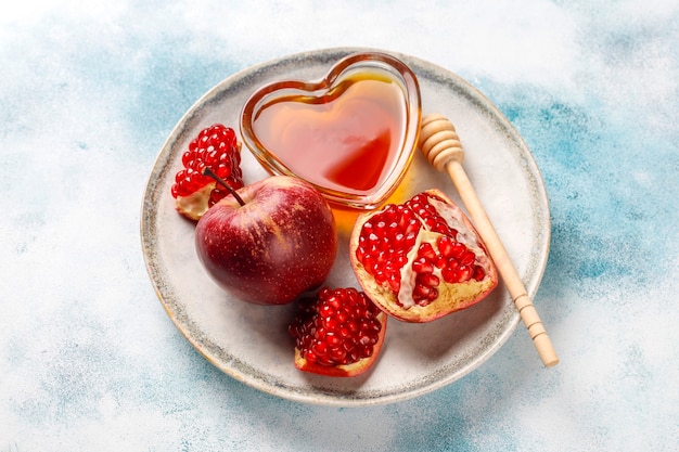 Traditioneel eten van Joods Nieuwjaar - Rosh Hashana.