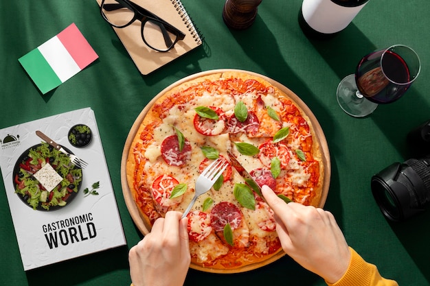 Gratis foto traditioneel italiaans eten op wereldtoerismedag