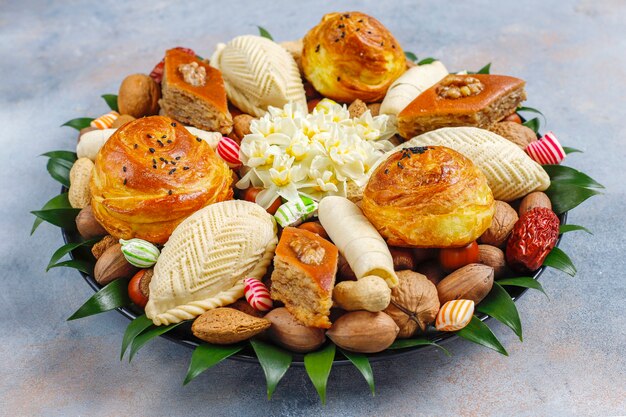 Traditionele Azerbeidzjaanse vakantie Novruz-snoepjes in xoncha.