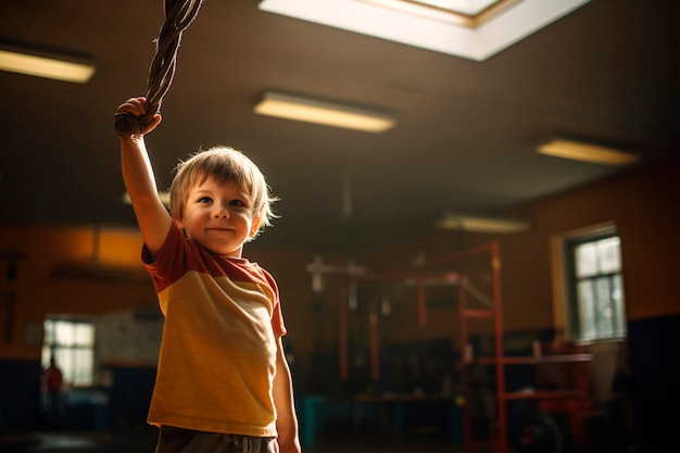 Gratis foto training voor jonge kinderen in gymnastiek