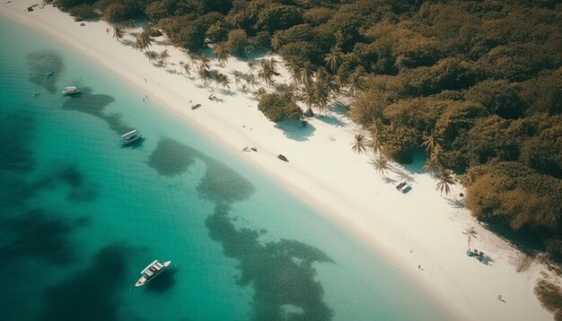 Gratis foto transparant blauw water nautisch vaartuig dat midden in de lucht vaart, gegenereerd door ai