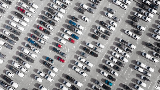 Transportconcept geparkeerde voertuigen