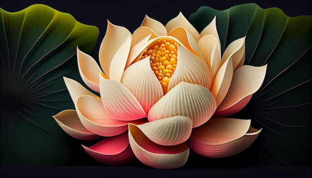 Gratis foto tropische bloembloesem in sierlijke lotusvijver gegenereerd door ai