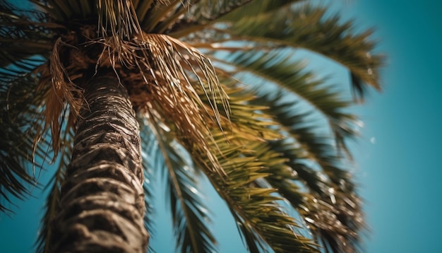 Tropische palmboomgroei schoonheid in de natuur gegenereerd door AI