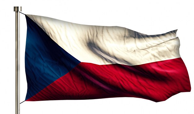 Tsjechische Republiek Nationale Vlag Geïsoleerde 3D Witte Achtergrond