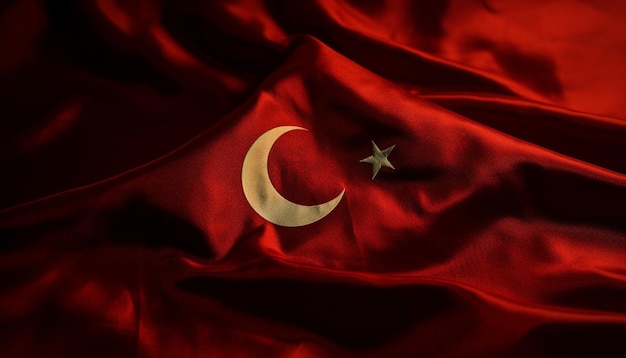 Gratis foto turks vlag zwaaiend symbool van patriottisme en viering gegenereerd door ai