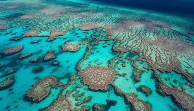 Gratis foto turquoise wateren onthullen een levendig koraalrif gegenereerd door ai