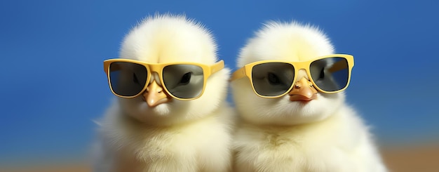 Gratis foto twee kuikens op het strand ai gegenereerd