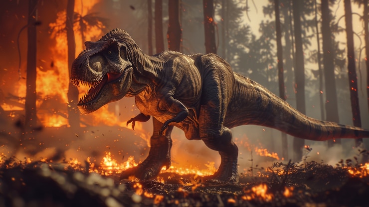 Gratis Foto tyrannosaurus rex in het wild
