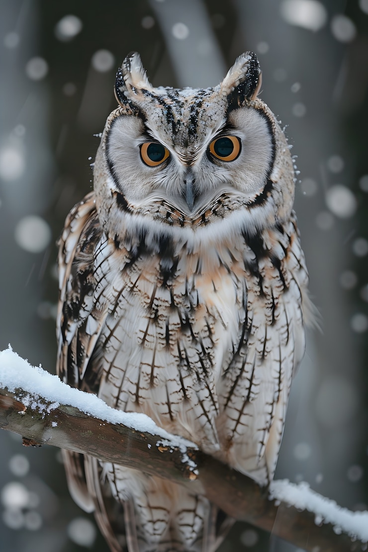 Gratis Foto uil buiten in de koude natuur met dromerige esthetiek