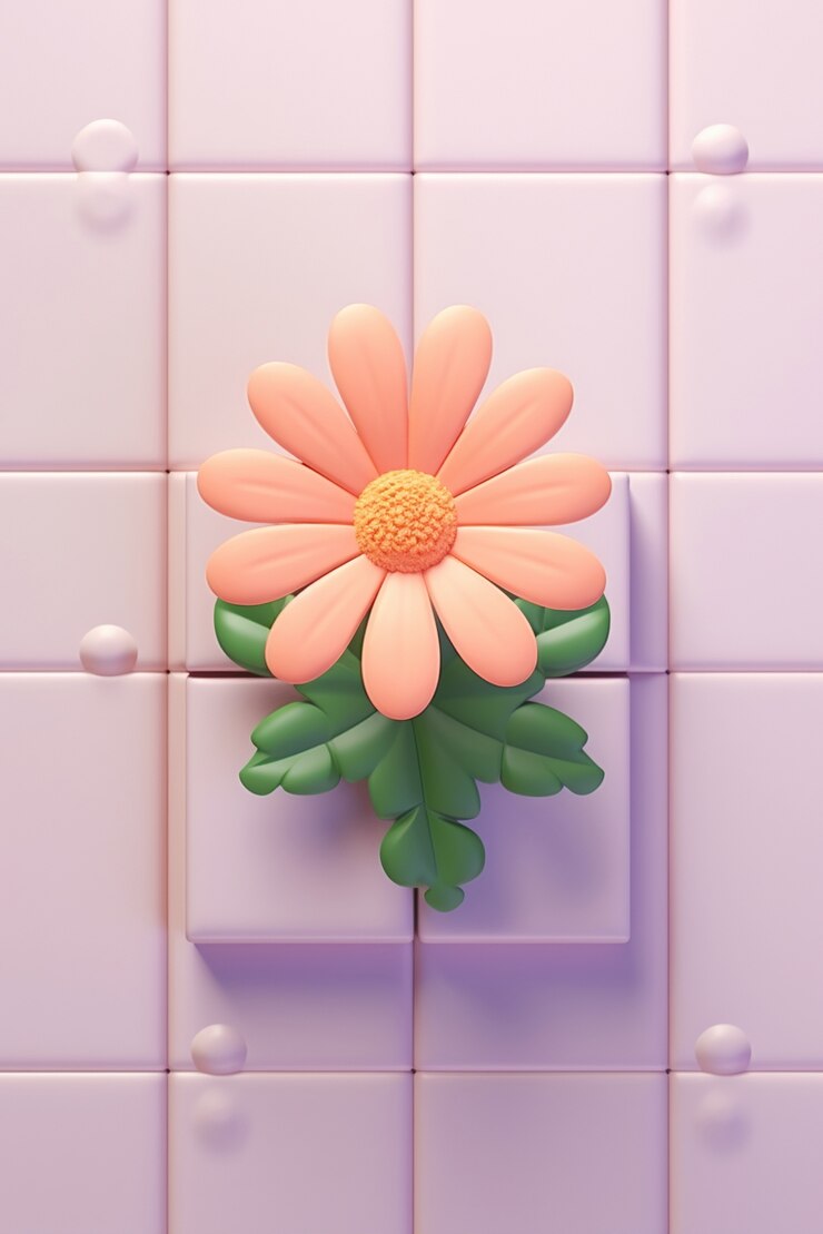 Gratis Foto uitzicht op 3d-bloem met verhoogd bed