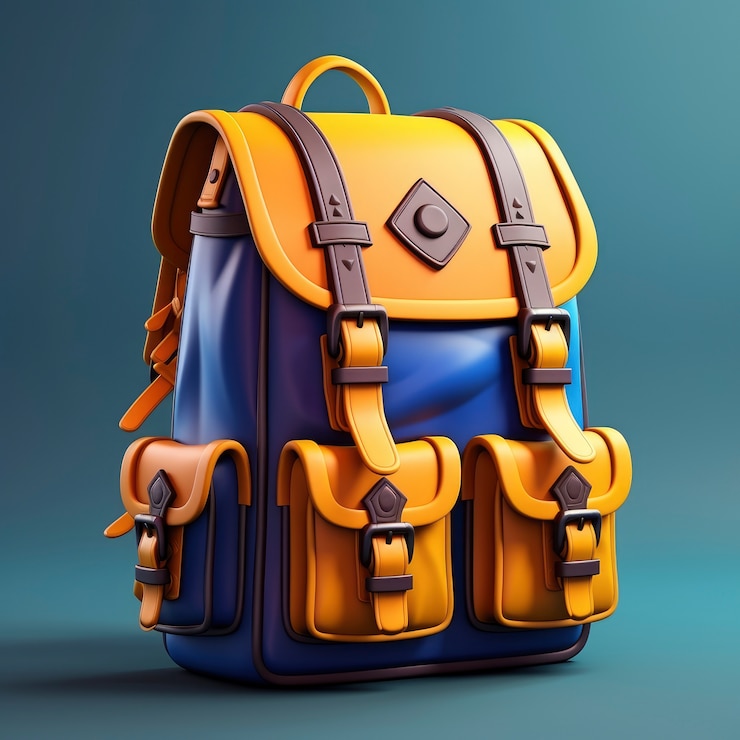 Gratis Foto uitzicht op 3d grafische rugzak
