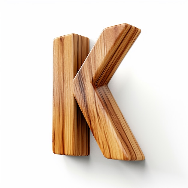 Gratis foto uitzicht op 3d houten letter k