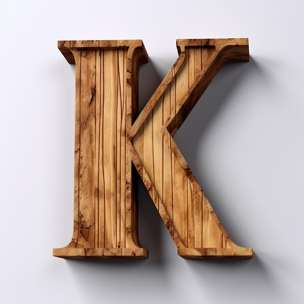 Gratis foto uitzicht op 3d houten letter k