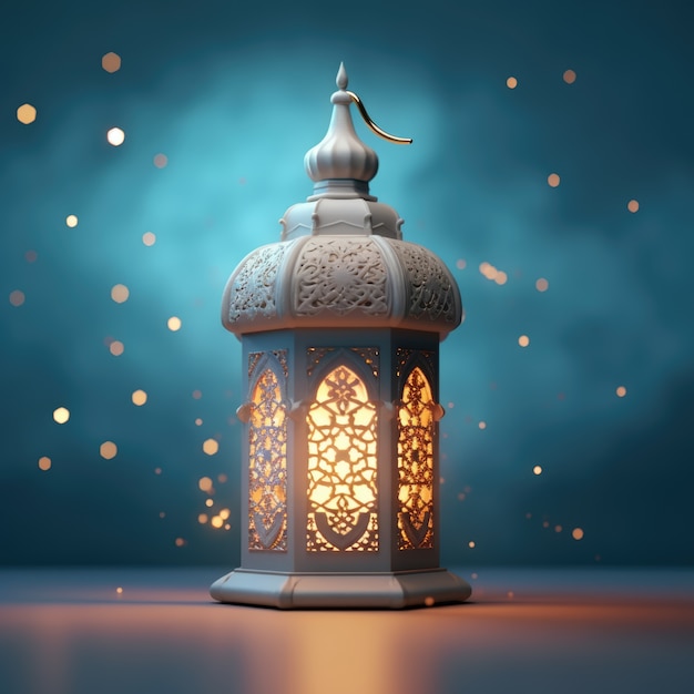 Uitzicht op 3d islamitische lantaarn