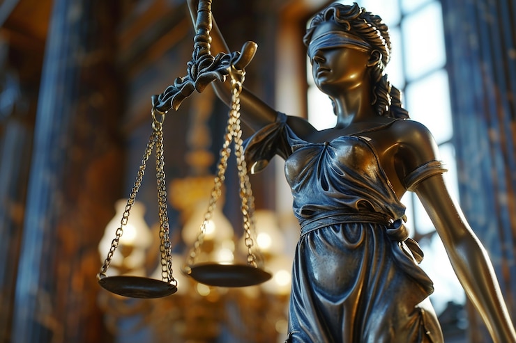 Gratis Foto uitzicht op 3d-schalen voor justitie