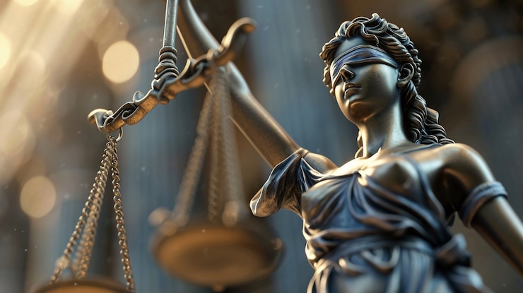 Gratis Foto uitzicht op 3d-schalen voor justitie