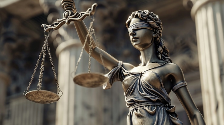 Gratis Foto uitzicht op 3d-schalen voor justitie