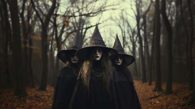 Uitzicht op angstaanjagende heksen