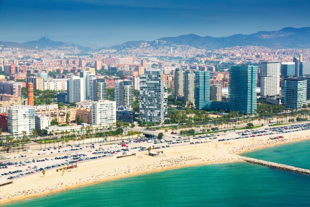 Uitzicht op Barcelona vanuit de helikopter