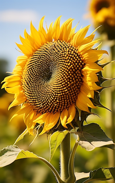 Gratis foto uitzicht op bloeiende zonnebloem