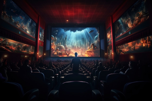Uitzicht op de 3D-bioscoop