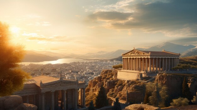 Uitzicht op de architectuur van het oude Romeinse rijk