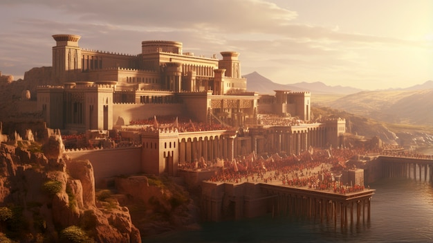 Uitzicht op de architectuur van het oude Romeinse rijk