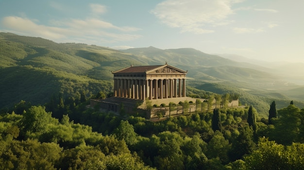 Uitzicht op de architectuur van het oude Romeinse rijk