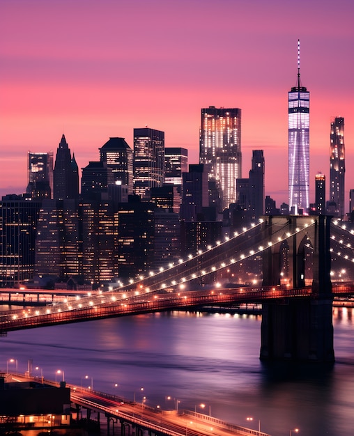 Gratis foto uitzicht op de brooklyn bridge in new yew city