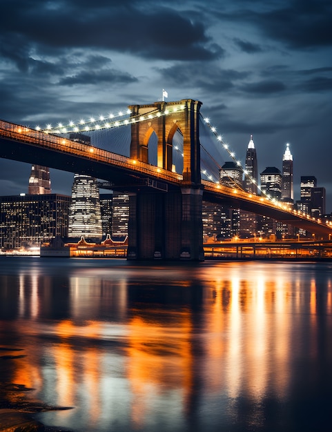 Gratis foto uitzicht op de brooklyn bridge in new york city