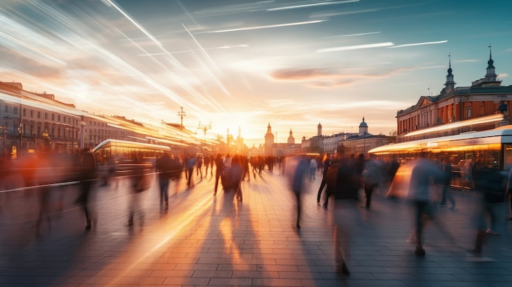 Gratis Foto uitzicht op de stad met bewegingseffect