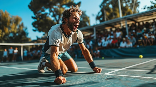 Gratis foto uitzicht op een atletische mannelijke tennisspeler