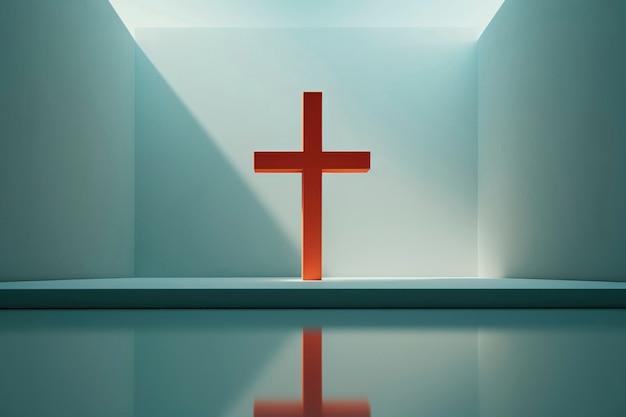 Gratis foto uitzicht op een eenvoudig 3d religieus kruis