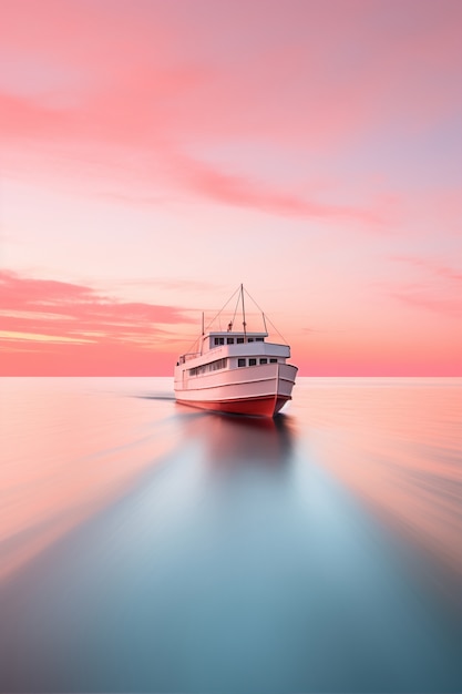 Gratis foto uitzicht op een groot schip op het water