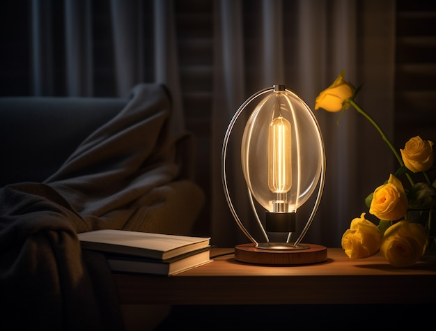 Gratis foto uitzicht op een hedendaagse fotorealistische lamp