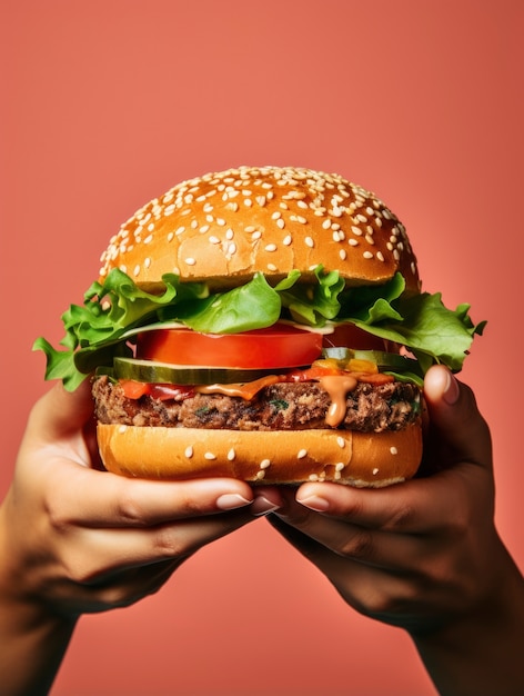 Gratis foto uitzicht op een heerlijke burger met broodjes en kaas