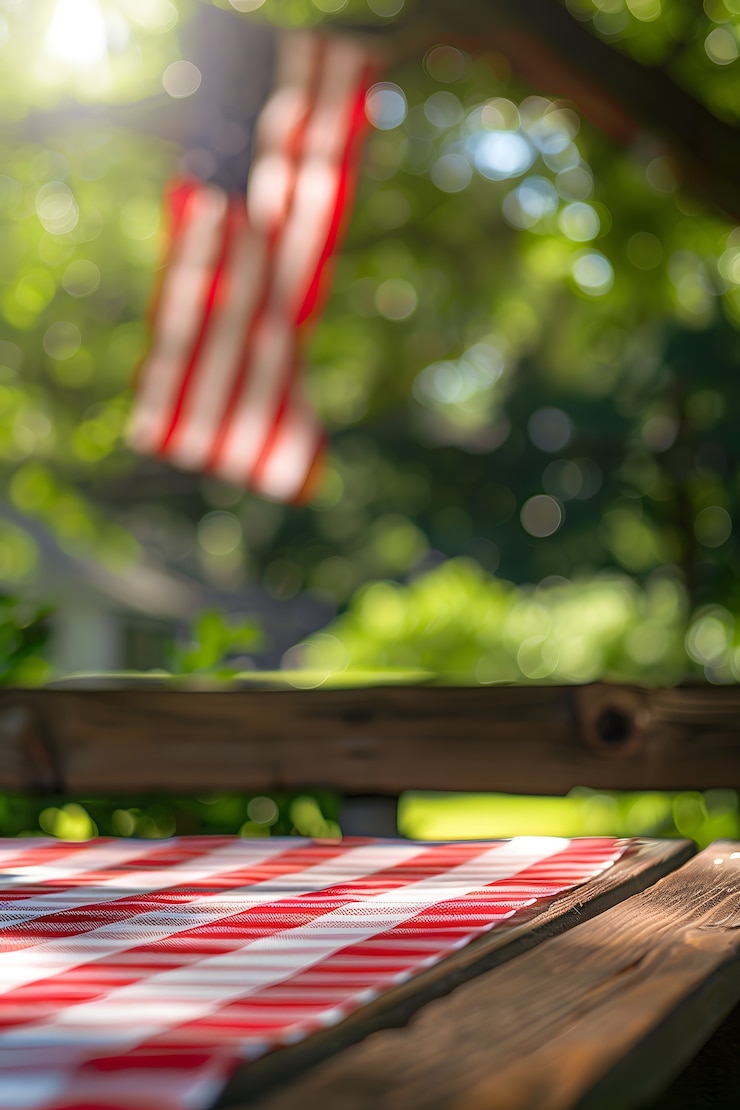 Gratis Foto uitzicht op een huis versierd met amerikaanse vlagkleuren ornamenten voor de viering van de onafhankelijkheidsdag