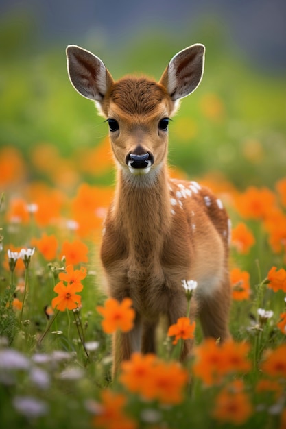 Gratis foto uitzicht op een kalf van een wilde eland